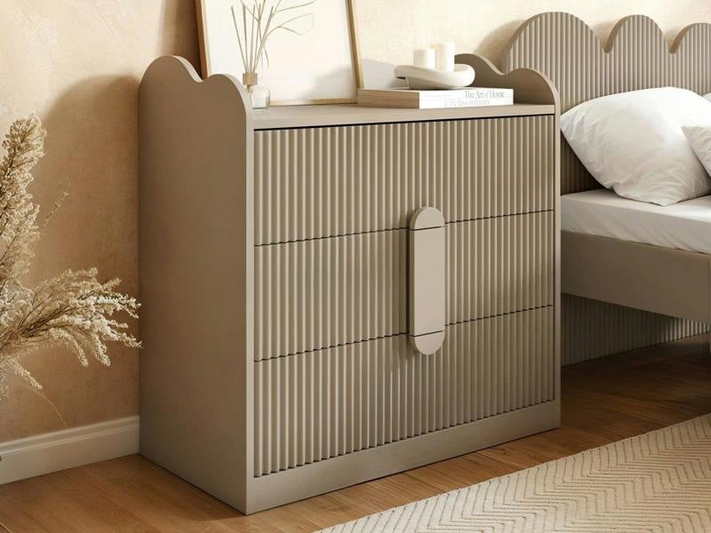 Calista Ribbed Chest of 3 Drawers