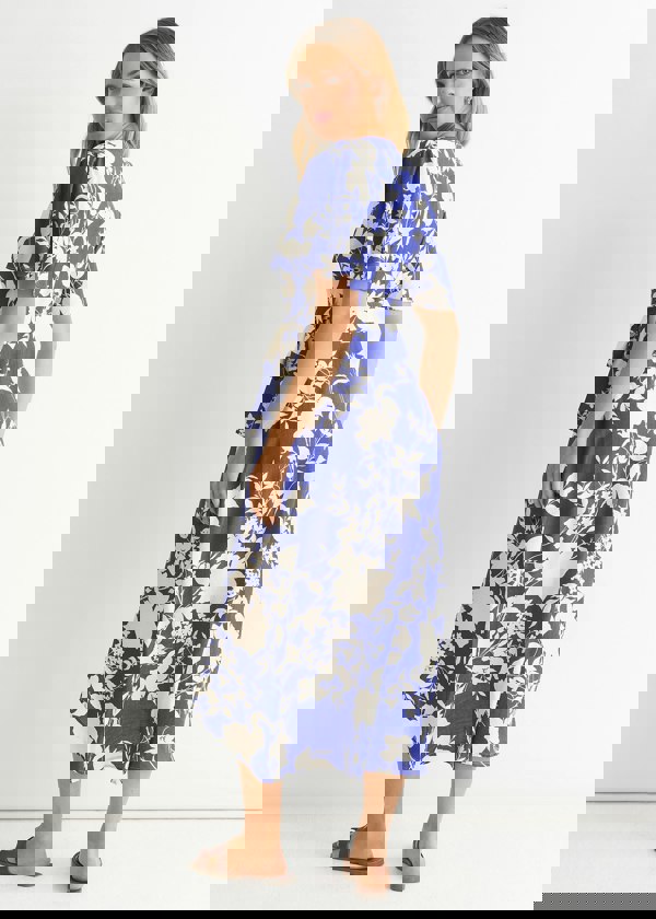 Gini London Viscose Floral Wrap Midi Dress