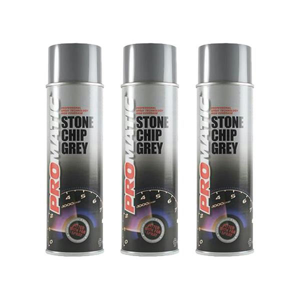 Promatic 3X Promatic Stonechip Grey Spray Paint 500ml