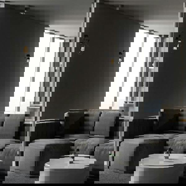 Milagro Colin Wall Lamp Hand Made Matt Black Cage Style