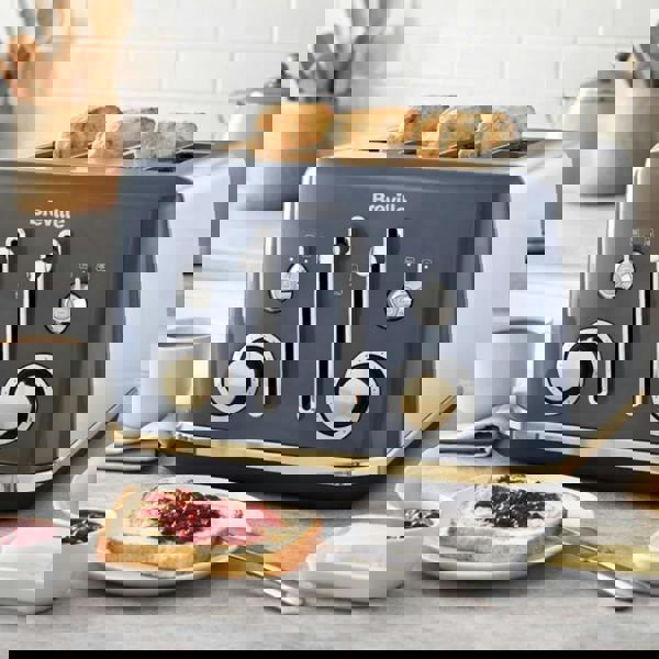 Breville Mostra VTT931 4-Slice Toaster Stainless Steel Grey and Gold