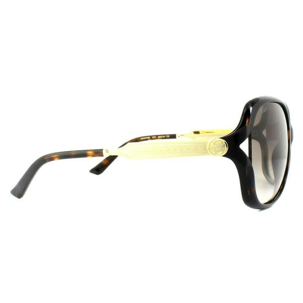 Gucci Sunglasses 0076S 003 Havana Gold Brown Gradient