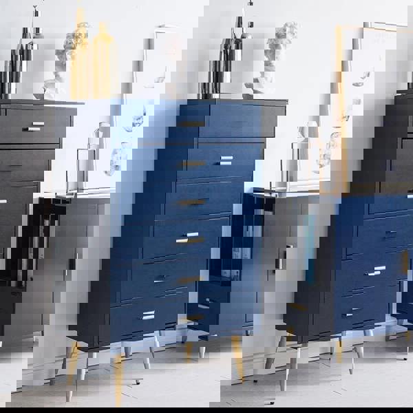 Odie Chests Of Drawers, Blue with tall and skinny chest of drawers