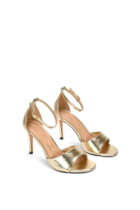 XY LONDON Stiletto Heel Open Toe Sandals With Ankle Strap