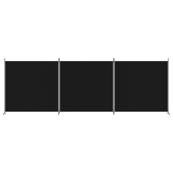 Berkfield 3-Panel Room Divider Black 525x180 cm Fabric