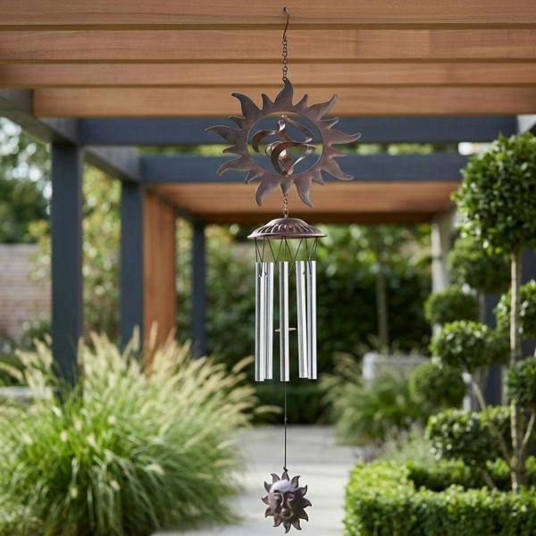 Garden Greatness Artisan Rusty Sun Garden Windchime