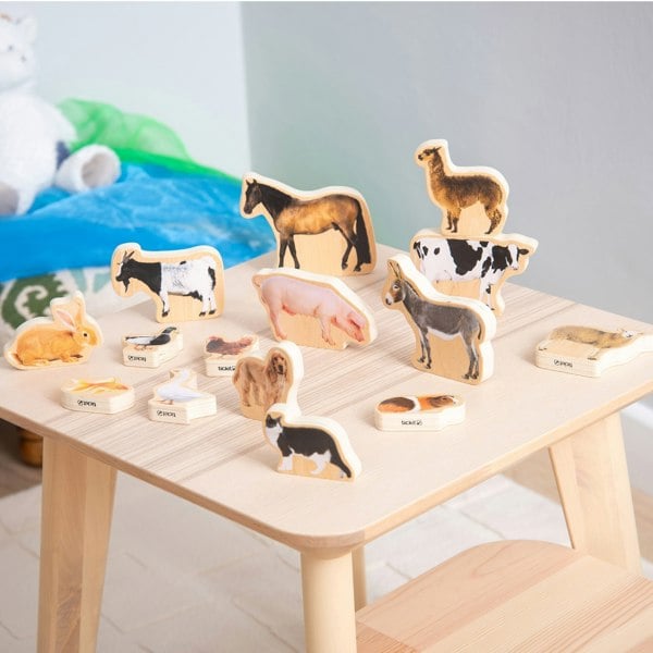 tickit Wooden Domestic Animal Blocks