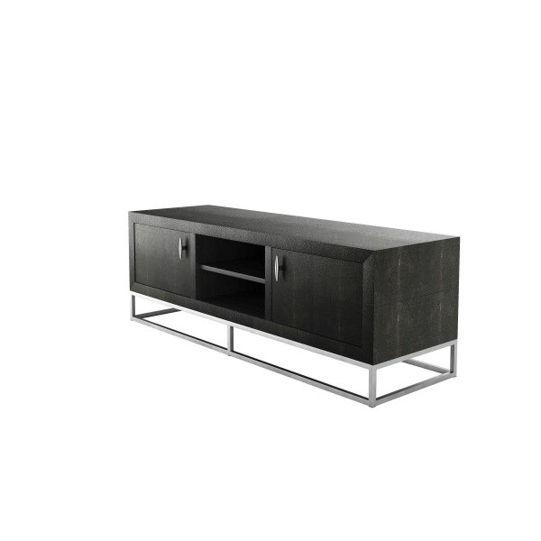 Wyld Haus Recife Black Shagreen 2 Door TV Unit