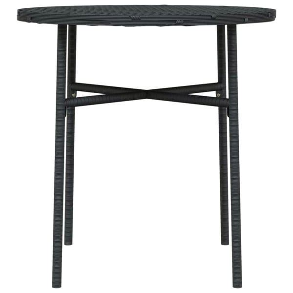 Berkfield Tea Table Black 45 cm Poly Rattan