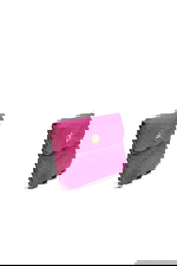 Pluspup Compact Snap Button Slim Fit Italian Genuine Suede Purse