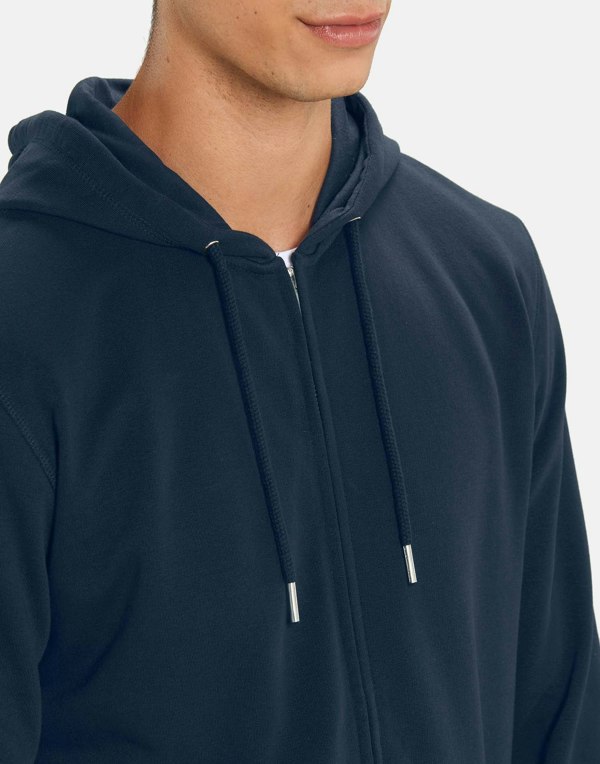 Men's Organic Cotton Zip-up Hoodie – French Navy - British Boxers