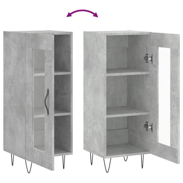 Berkfield Sideboard Concrete Grey 34.5x34x90 cm Engineered Wood