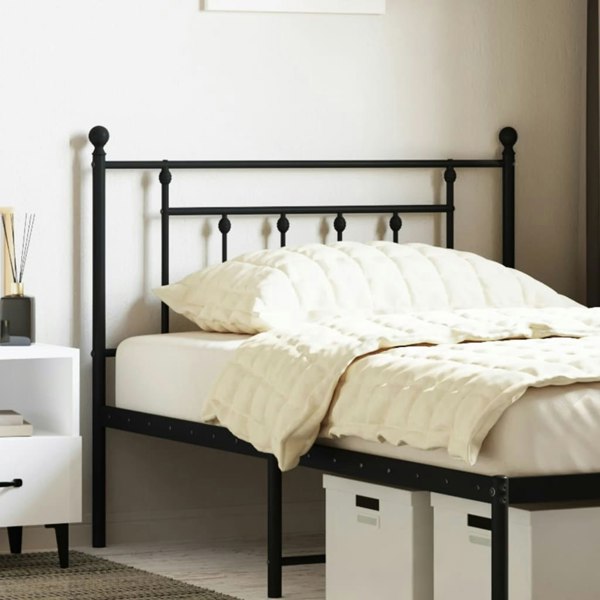 Berkfield Metal Headboard Black 107 cm
