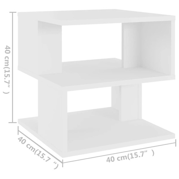 Berkfield Side Table White 40x40x40 cm Engineered Wood
