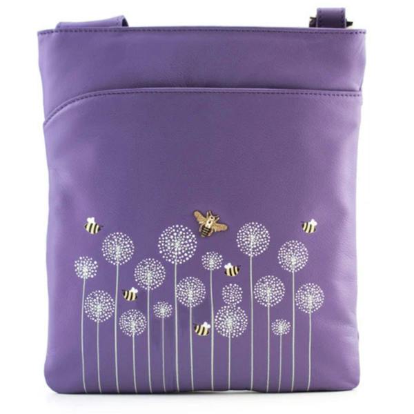 Mala Leather Moonflower Bee & Floral Leather Crossbody Bag