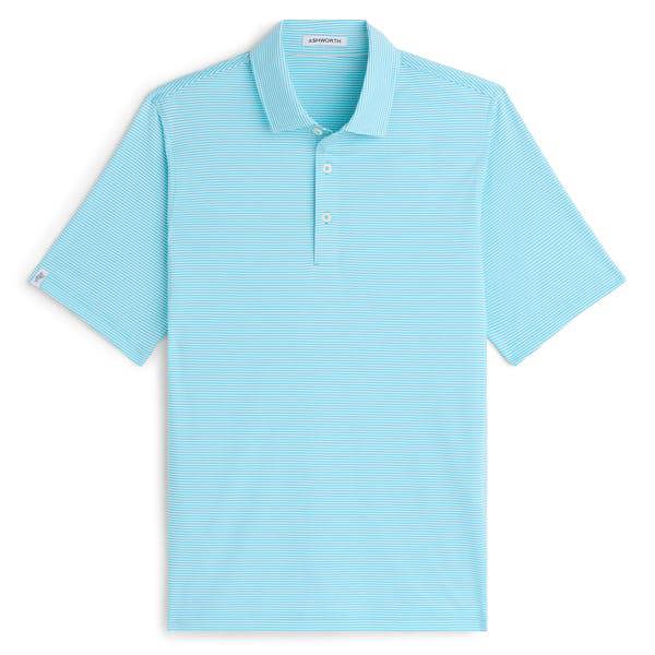 Micro Stripe Brunch Polo Driver in Coast / White
