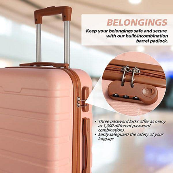 Leaper 20" ABS Carry-On Luggage with Removable Wheels & TSA Lock