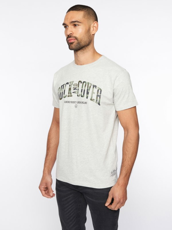 Duck and Cover Shaffer T-Shirt - Grey Marl