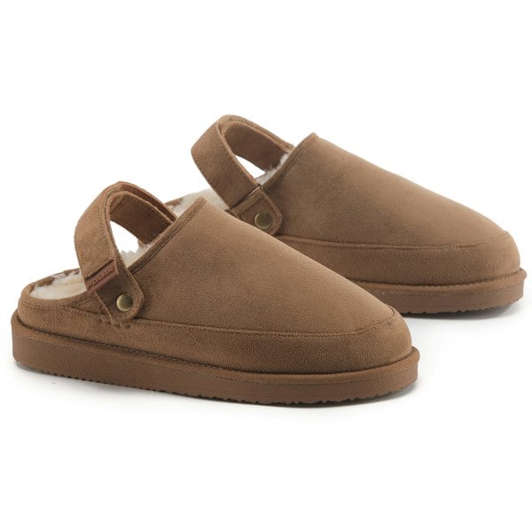 VIVA Polar Womens Suede Comfort Faux Fur Clogs – Slip-On Adjustable Strap