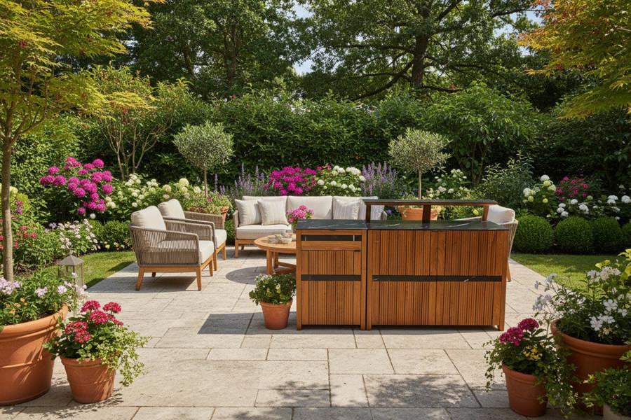 Ocean Designs Avellino Teak Outdoor Kitchen Bar Shelf Unit