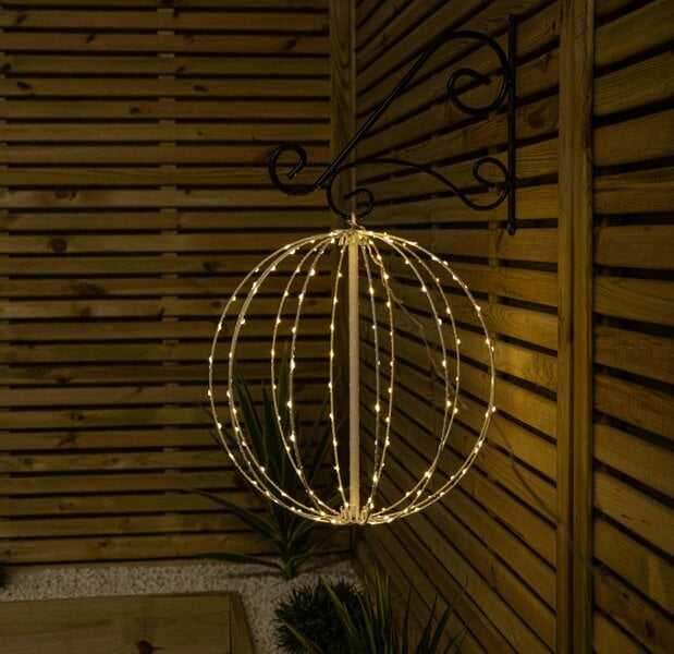 Samuel Alexander 40cm White Metal Folding Christmas Ball with 156 Warm White LEDs
