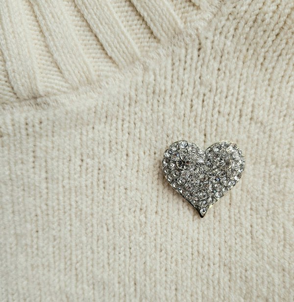 Gold Trip Vintage Jewel Heart Brooch