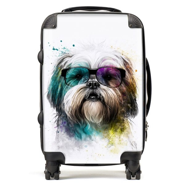 Warren Reed Lhasa Apso Face Glasses Splashart Suitcase