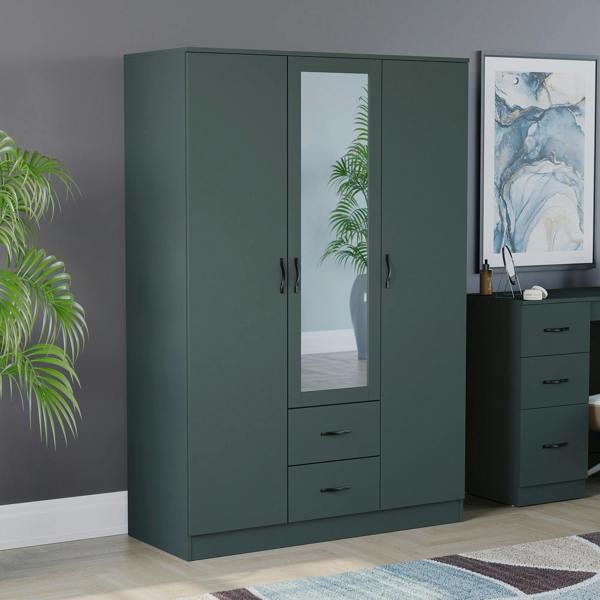 Vida Designs Riano 3 Door 2 Drawer Mirrored Wardrobe
