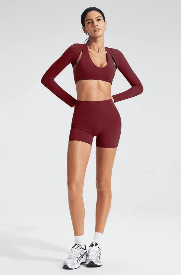 Anniou UPF 50+ Lightweight Yoga Bolero - Burgundy