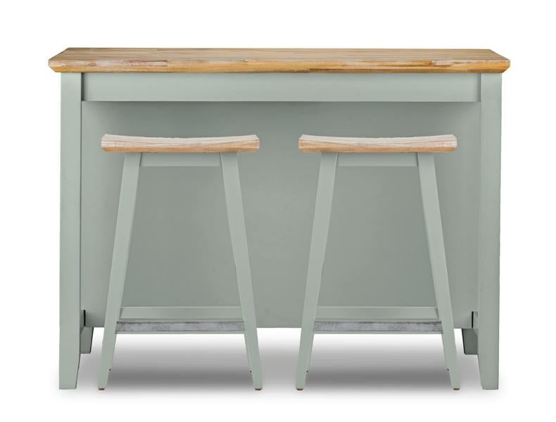 Statement Furniture Florence Breakfast Bar Kitchen Island with Shelves