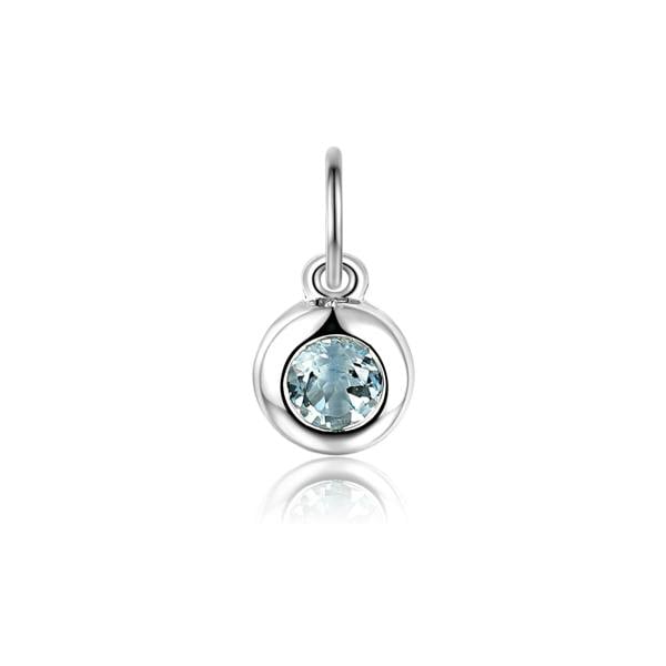 Sarah Layton Aquamarine Rubover Birthstone Charm - 9ct White Gold - NTCH409AQ-9WG