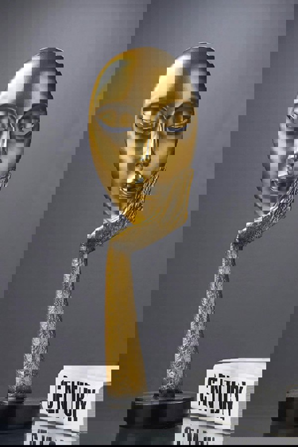 Living and Home 11.5cm Dia x 37cm H Abstract Art Resin Mask Ornaments Meditation Sculpture