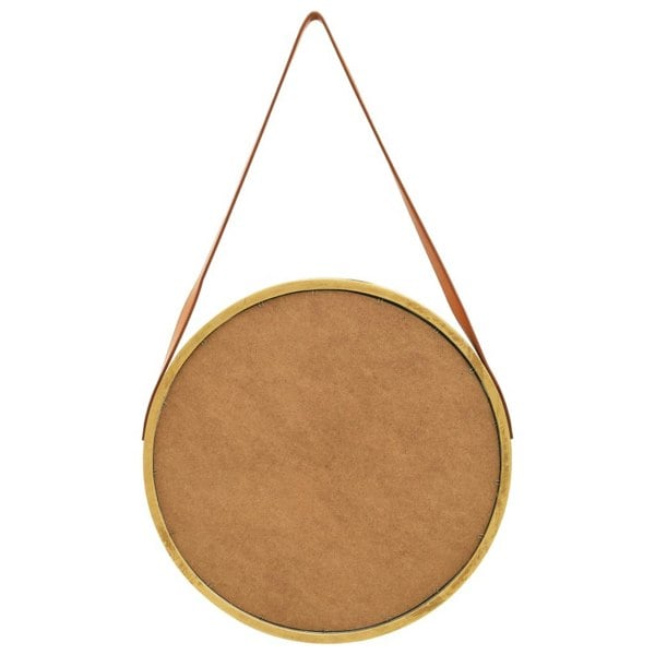 Berkfield Wall Mirror with Strap 50 cm Gold