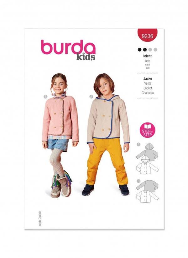Burda Sewing Pattern 9236 Jackets For Kids, 4-11 (104-146) - Easy