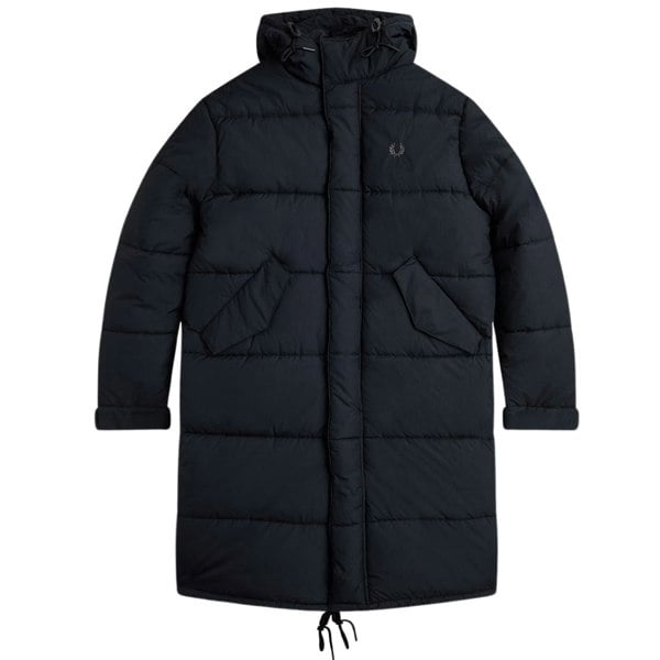 Fred Perry Hooded Quilted Parka - Black