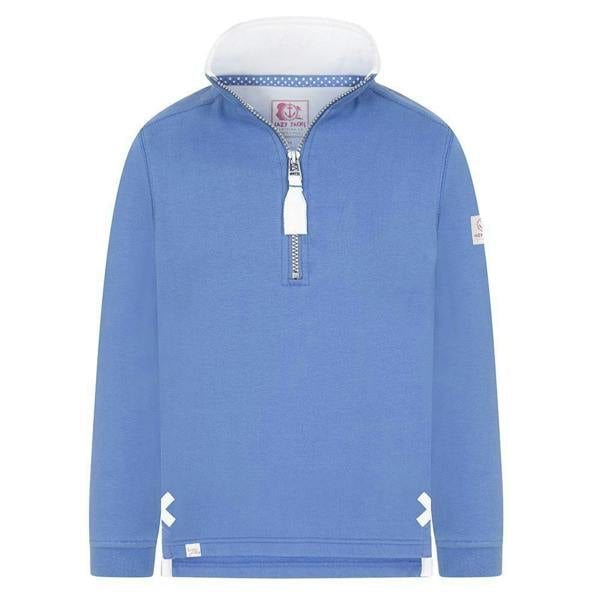 Lazy Jacks Girls Quarter Zip Sweatshirt - Sapphire
