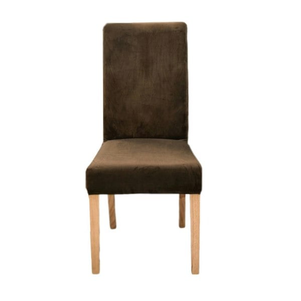  Anyseat Chair Cover Coffee Velvet Plush Stretch Chair Slipcover Elastic Spandex Chair Cover for Dining Room Kitchen Wedding Banquet Hotel