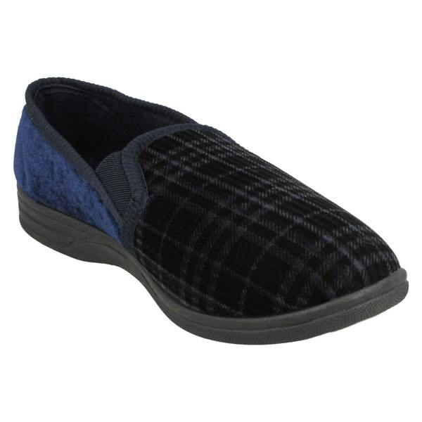 Spot On Mens Spot On Checked Slippers