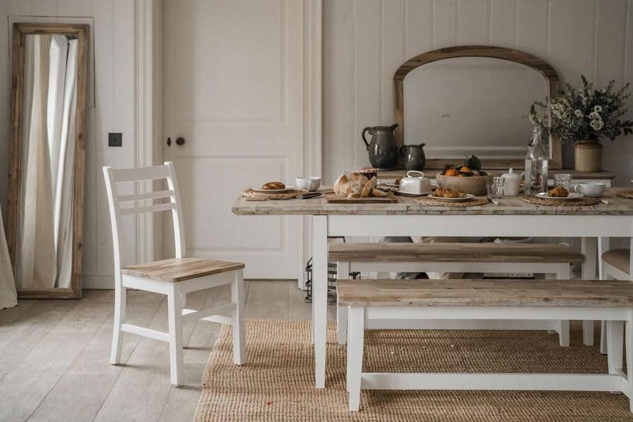 Statement Furniture Florence Bench Wooden Dining Table Seat 120cm Long