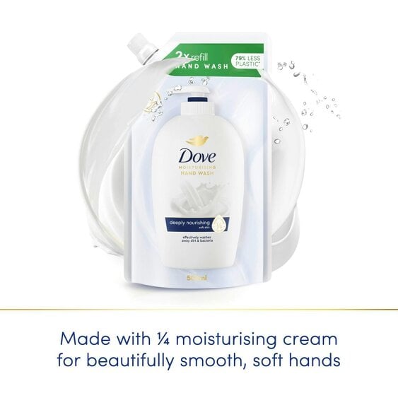 Dove Moisturising Hand Wash Antibacterial Eco-Refill 500ml, Deeply Nourishing