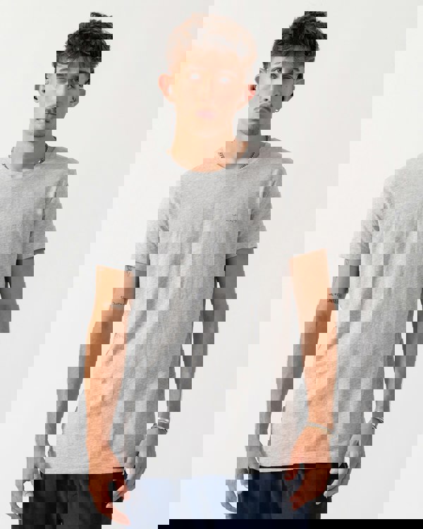 GANT 2-Pack Mens Crew Neck T-Shirts - 18 Light Grey Mel/Navy