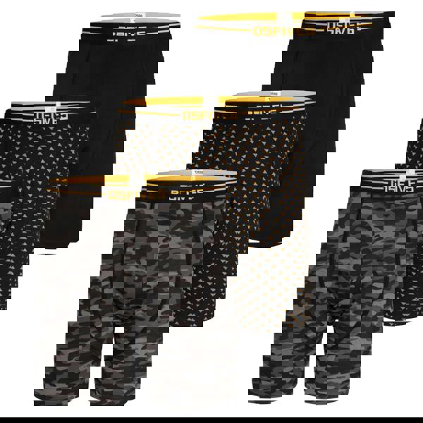 Duke Mens D555 Sylvester Printed Stretch Kingsize Boxer Shorts (Pack of 3) - Black - 