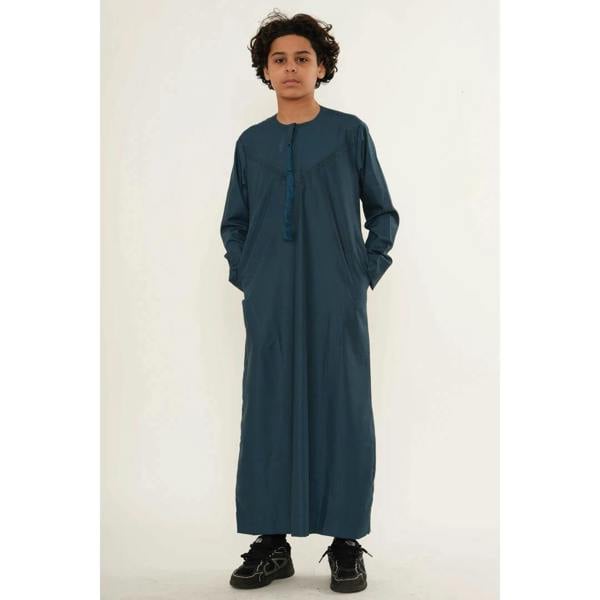 TT-008 - Boy's Emirati Omani Tassel Thobe - Blue - Thobez - 12