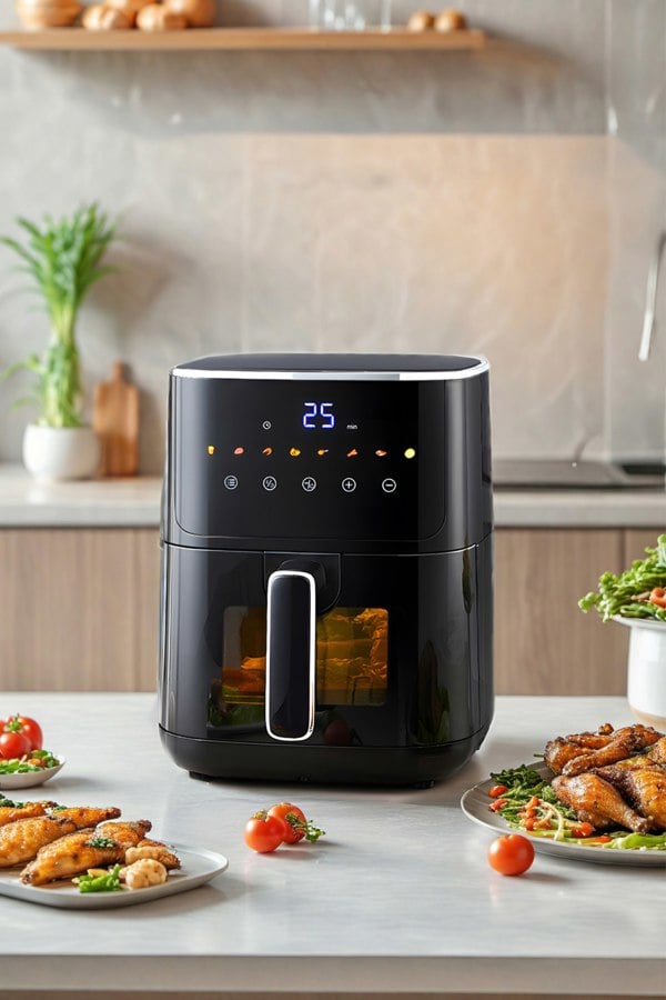 Living and Home 5.5L Smart Air Fryer Oven 8 Modes Roaster with Touch Screen, Adjustable Temp, Timer Function