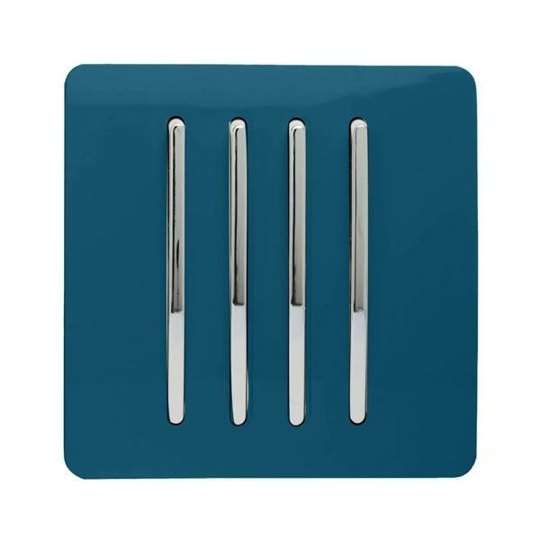 Trendi Switch 4 Gang 1 or 2 way Rocker Light Switch in Midnight Blue
