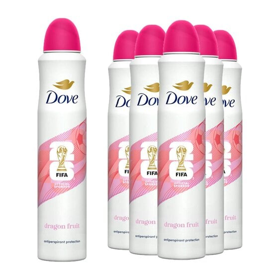 Dove Antiperspirant Deodorant Dragon Fruit FIFA Edition, 72H Protection 6x200ml