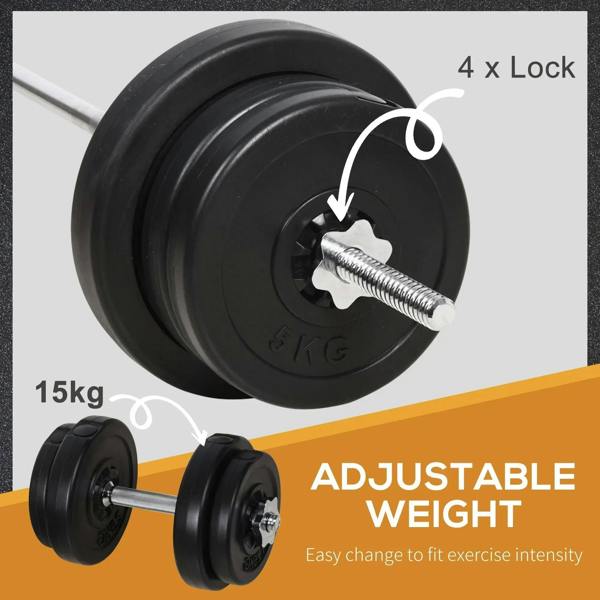 Close-up of black weight plates with locking mechanism on an adjustable barbell