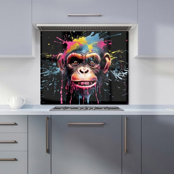 Warren Reed - Designer Multi Coloured Monkey Face Splashart Kitchen Splashback