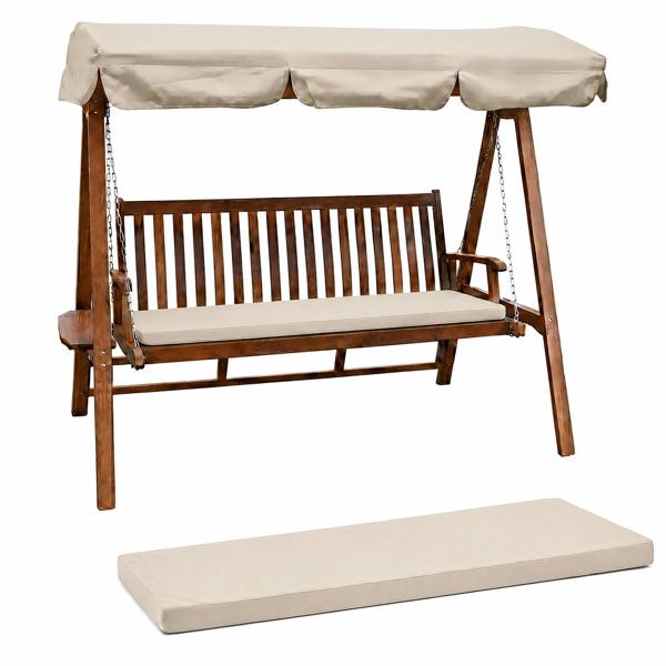 The Garden Marketplace Garden Bench Cushion – 3 Seater Swing Seat Pad with Removable Zipped Cover, 160 × 46 × 6 cm