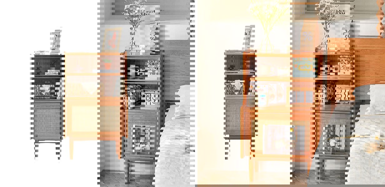 Edith Bedside Table, Solid Wood-Ritconcept-Rit Concept